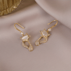 Cat Eye Stone Stud Earrings Western Style Hypoallergenic