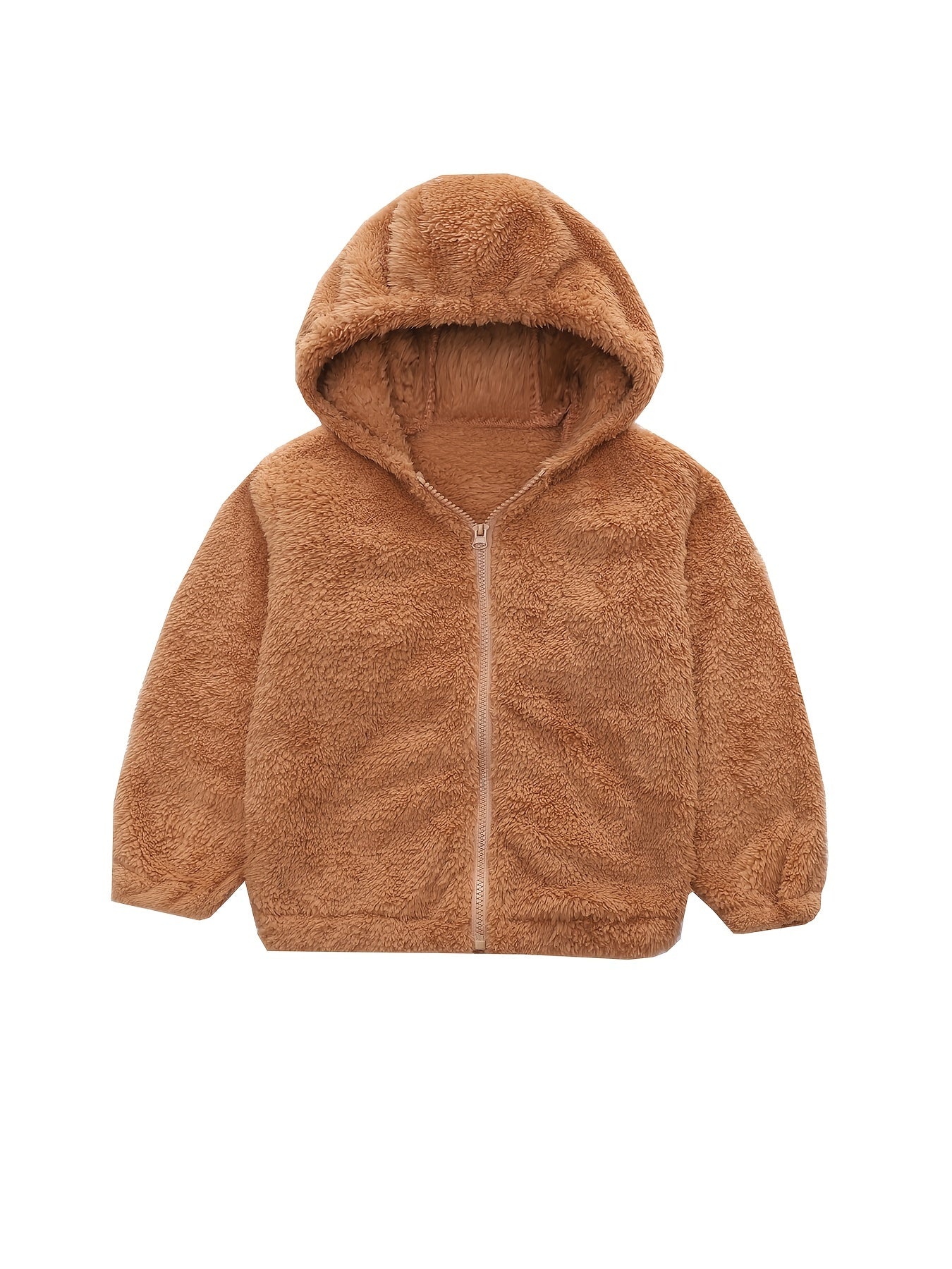 Girls Fleece Hooded Zipper Jacket Winter Outerwear
