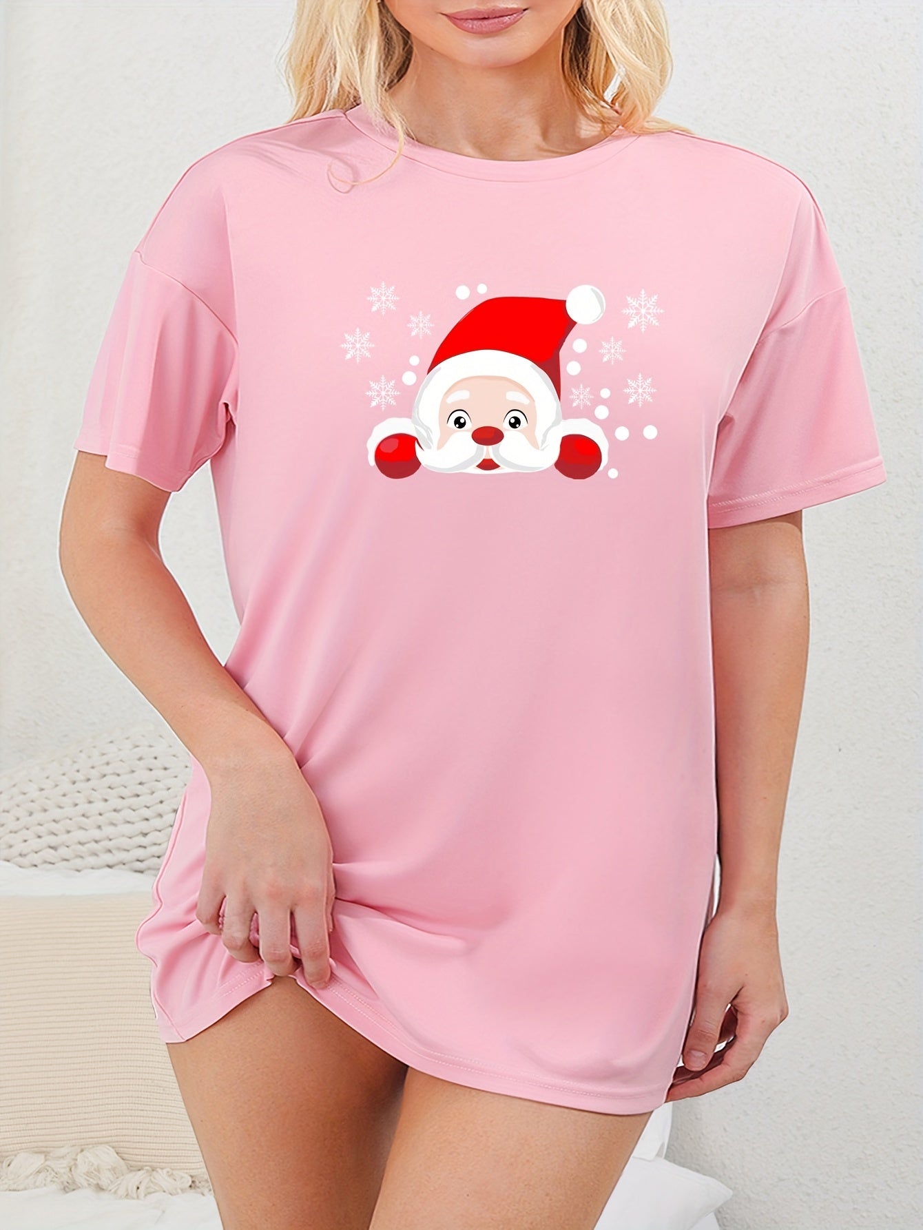  Santa Claus Lounge Dress Short Sleeve Nightdress
