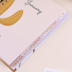 Delicate Monthly Planner Coil Book Flower Hard Cover With Calendar