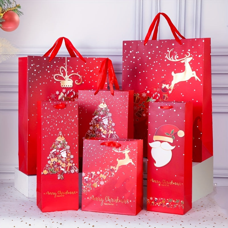 12pcs Christmas Craft Gift Bag Large & Small Sizes for Parties and Holiday Gifts