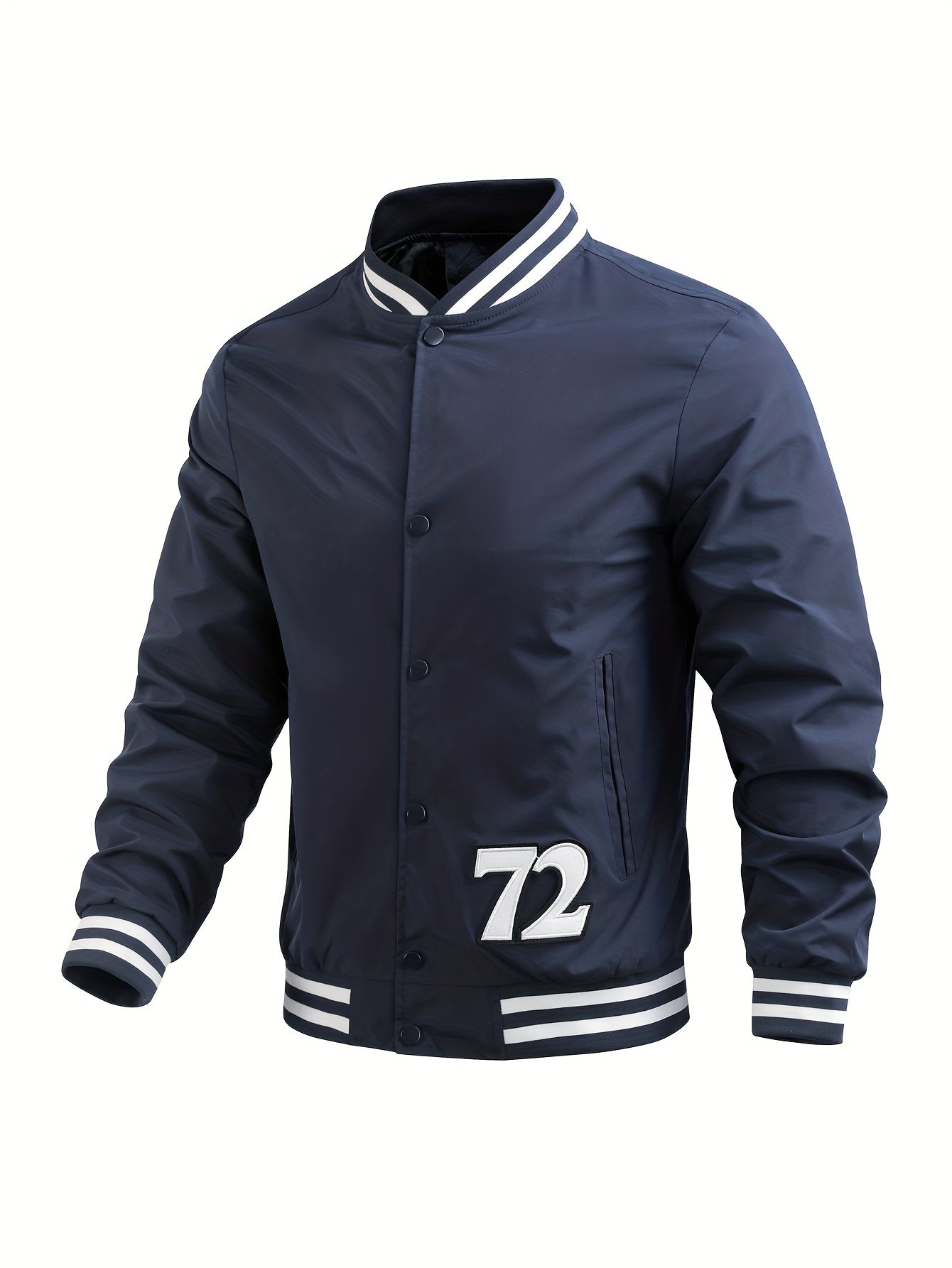 Men's Print Windbreaker Jacket Casual Baseball Collar Coat