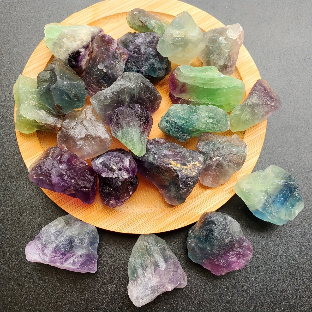 2OZ Natural Rainbow Fluorite Rough Crystals for Healing Stones