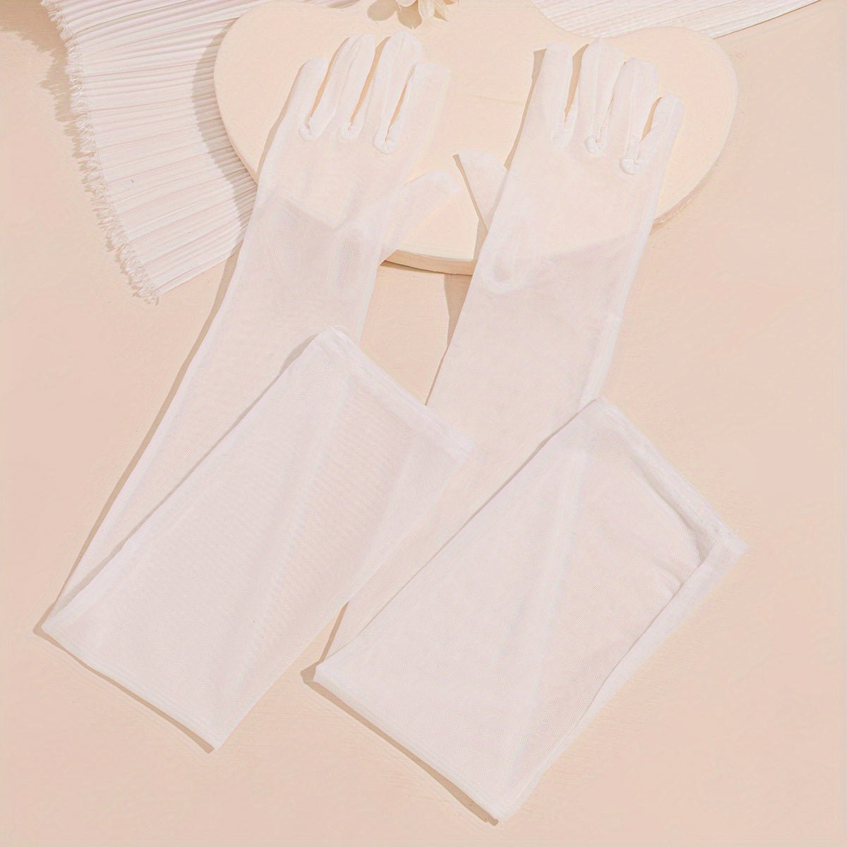Mesh Breathable Long Gloves, Women's Dress Gloves for Party Prom Wedding