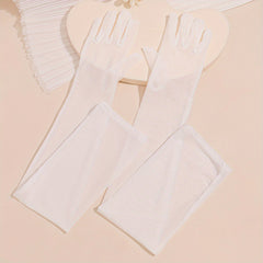 Mesh Breathable Long Gloves, Women's Dress Gloves for Party Prom Wedding