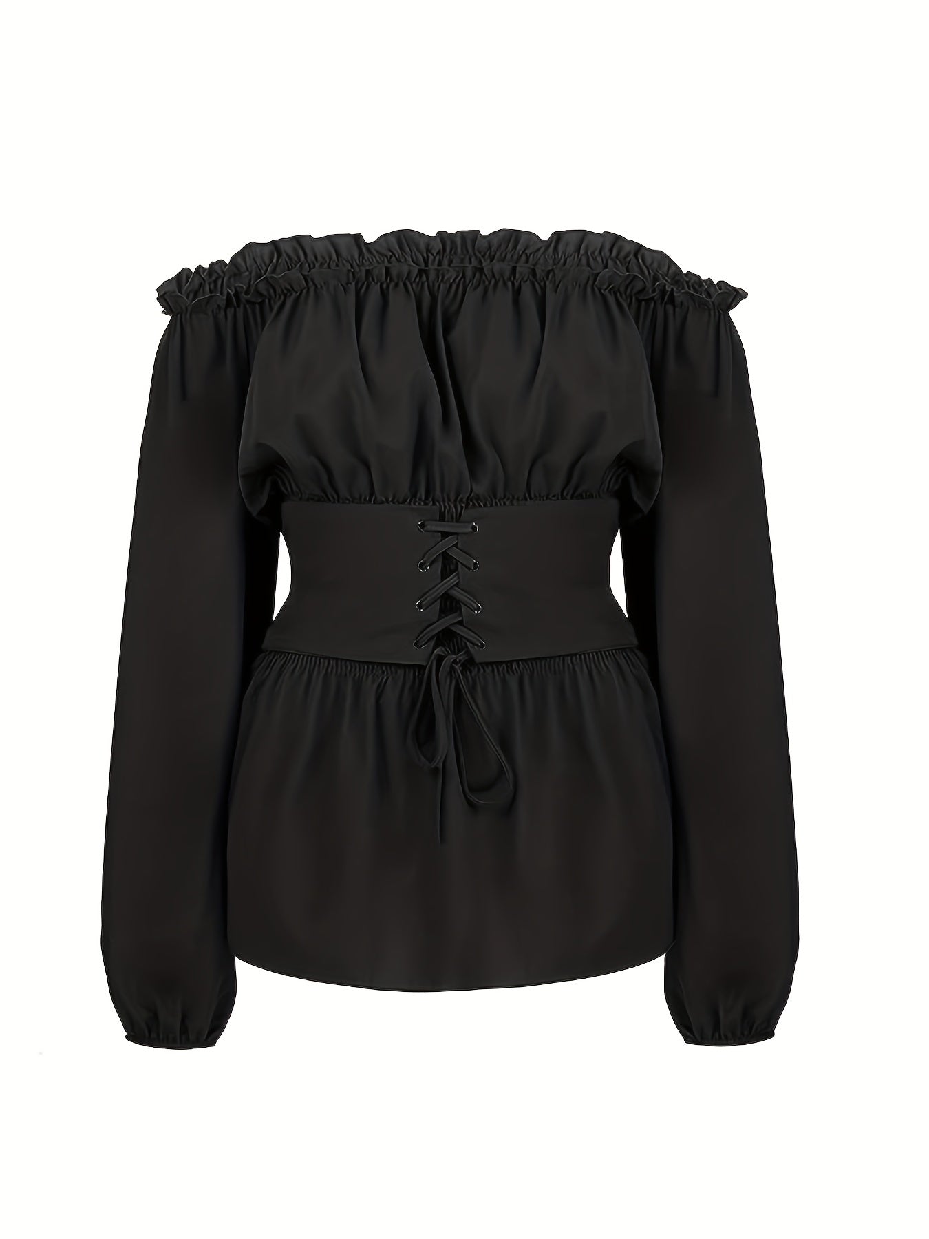  Lace Up Corset Off Shoulder Blouse