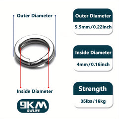 Stainless Steel Split Rings for Fishing 15LB-320LB