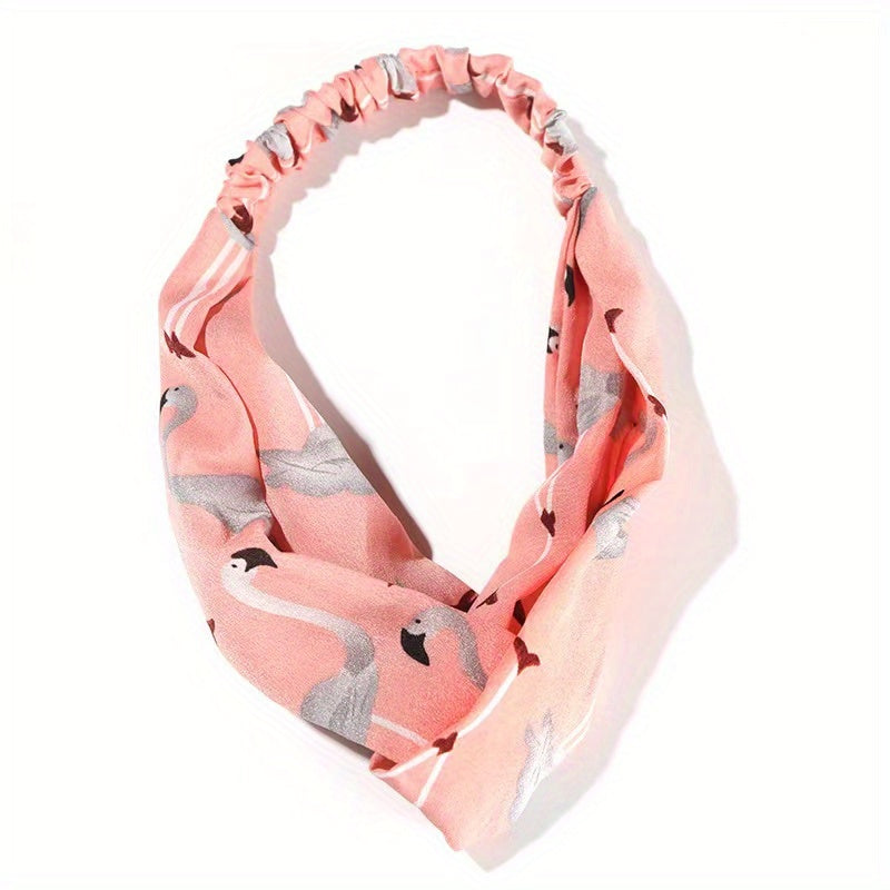 Flamingo Sports Sweatband Elastic Headband Bundle