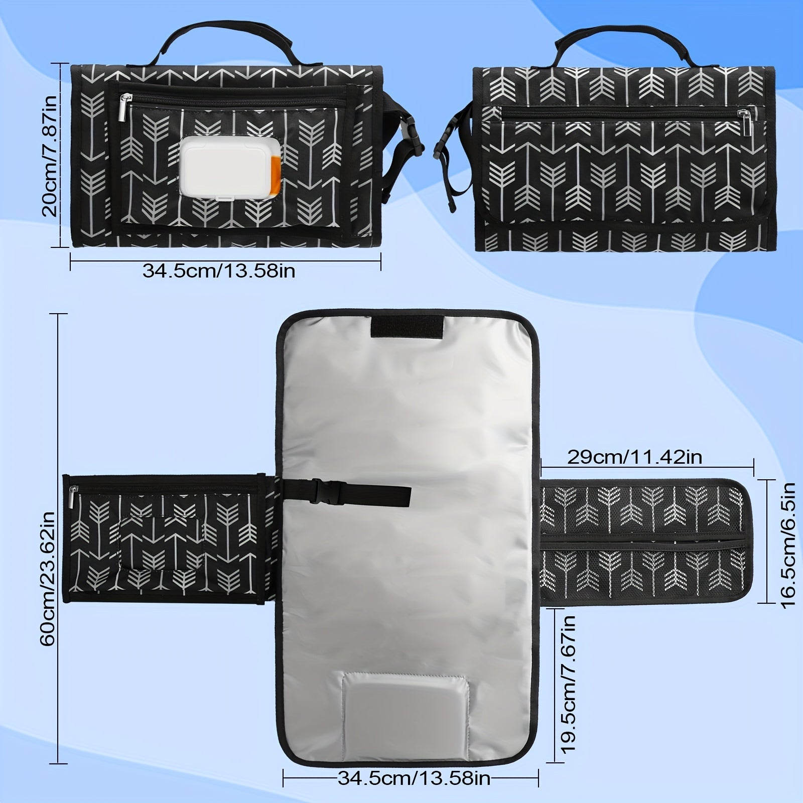 Portable Changing Pad Mother Baby Bag Waterproof Diaper Pad