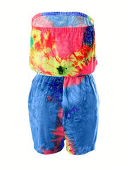  Tie Dye Off Shoulder Jumpsuit