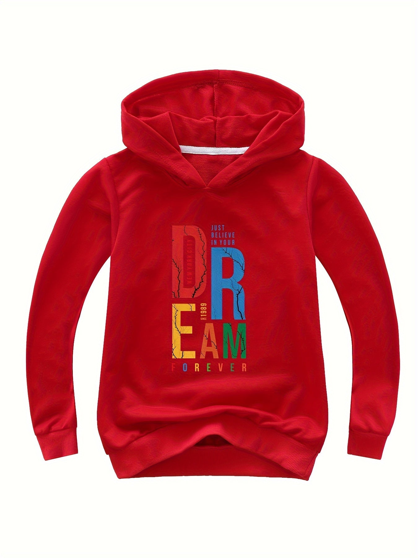 Alphabets Pattern V Neck Long Sleeve Sweatshirt Hooded Pullover
