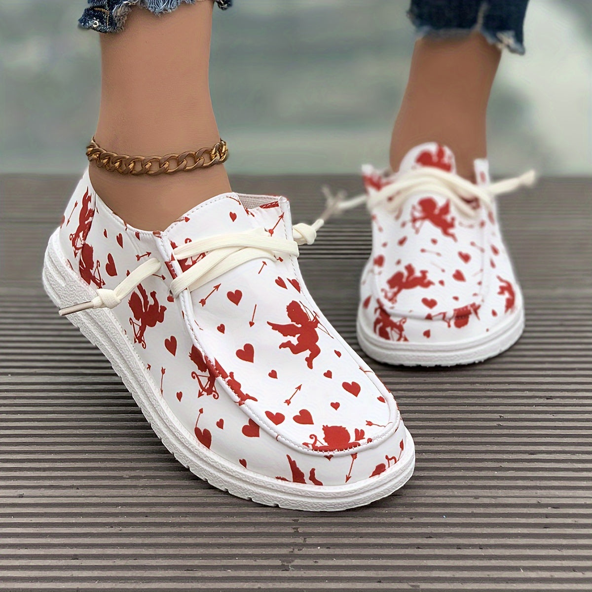 Women's Cupid Cartoon Pattern Skate Shoes