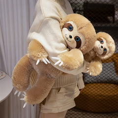 Large Soft Brown Sloth Plush Toy Stuffed Animal - Home Decor