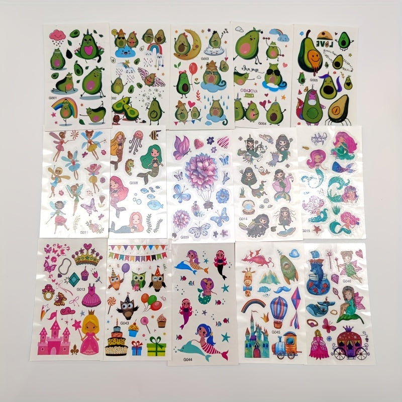 60 Cute Animal Tattoo Stickers Pack