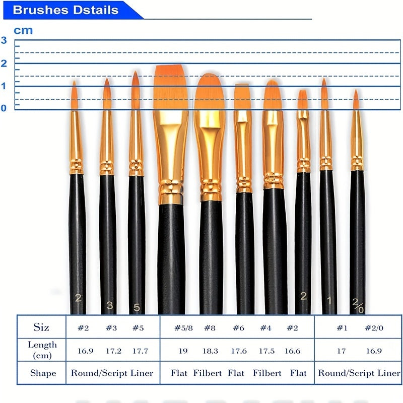 1pc Brush Set 20 Acrylic Brushes Painting Watercolor Acrylic Brushes