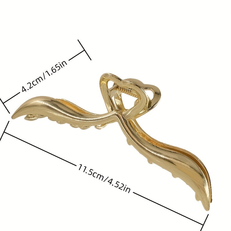 Golden Metal Large Hair Clip for Women and Girls