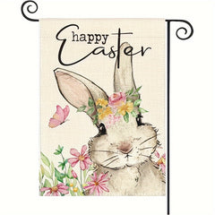 Easter Garden Flag 30x45cm Double Sided Floral Rabbit Pascha Yard Outdoor