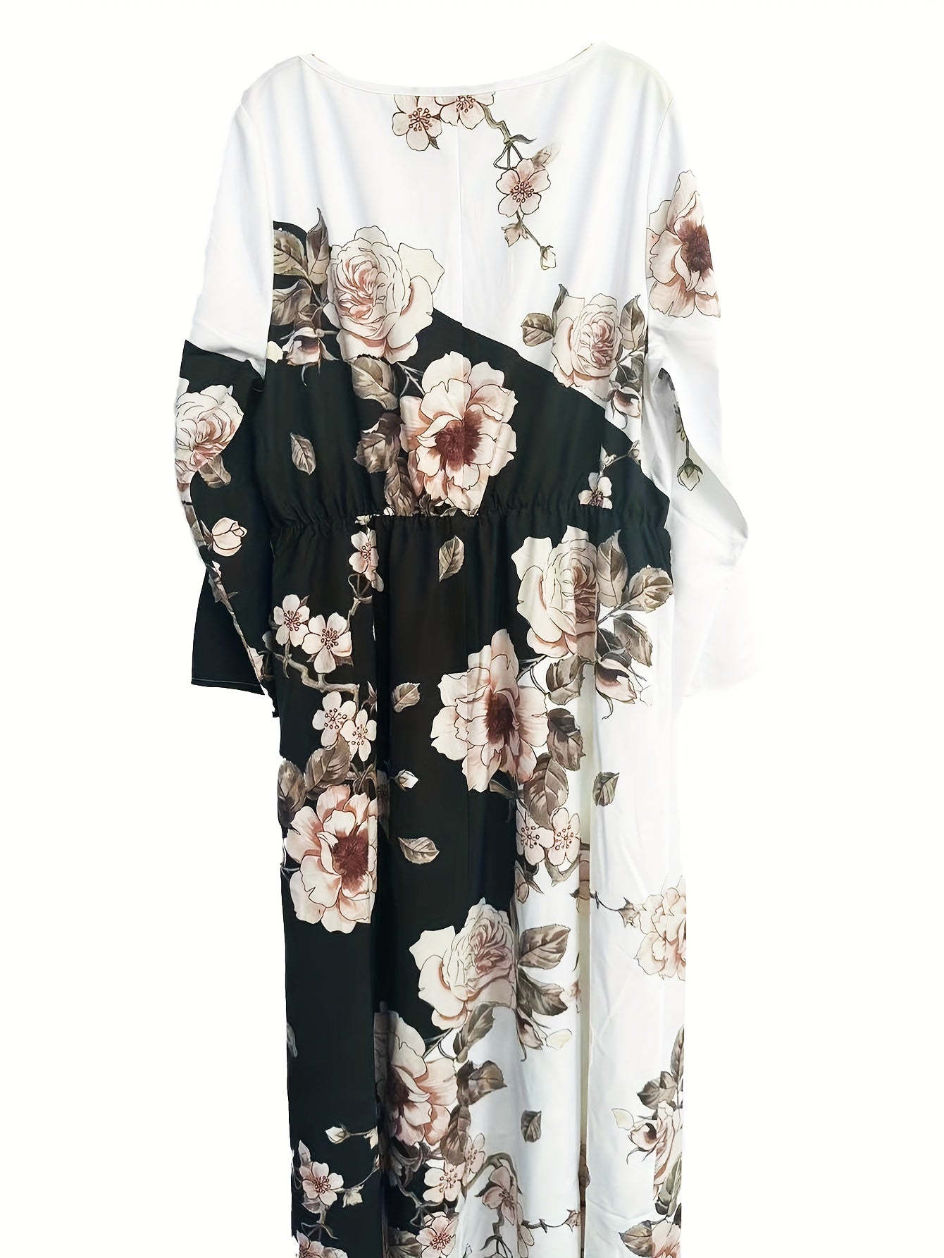  Colorblock Floral Maxi Dress