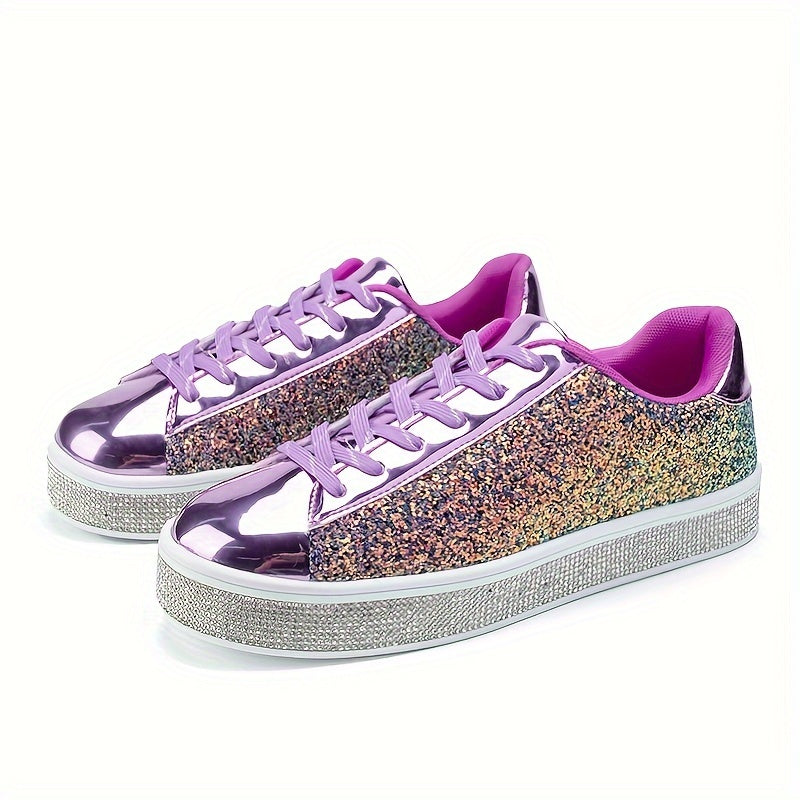 Sequin & Rhinestone Glitter Skate Shoes
