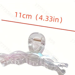 5pcs Holographic Hair Claw Clip Large Shark Claw For Thick Thin Curly Hair
