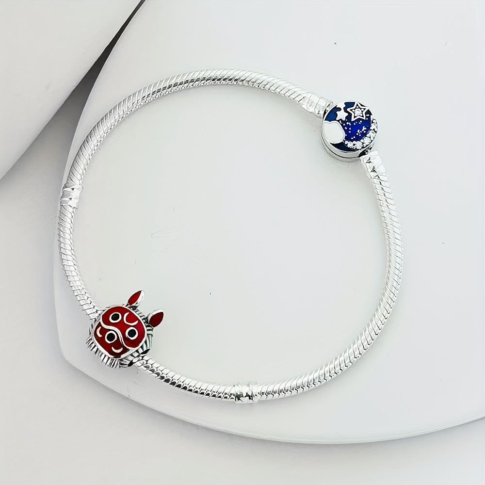 Platinum Lion Dance Mask Charm Bead Pendant DIY Jewelry