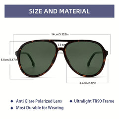 Men's Polarized Aviator Sunglasses UV Protection For Outdoors