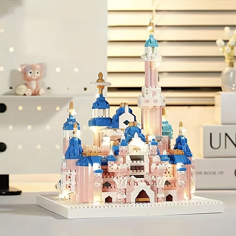 1450pcs Pink Castle Building Blocks ABS Material Festivals Birthday Year