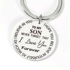 To My Son Never Forget I Love You Forever Acrylic Key Chain For Men