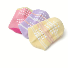 12 Pairs Girls Cartoon Toddler Socks Cotton Non-slip Walking Socks