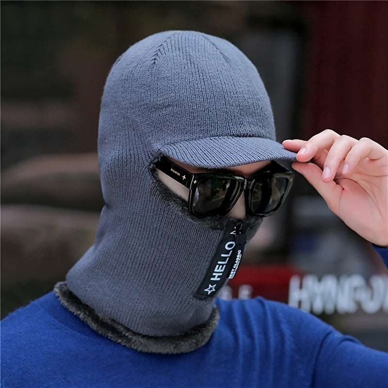 Warm Knitted Hat Cycling Woolen Hat Neck Gaiter