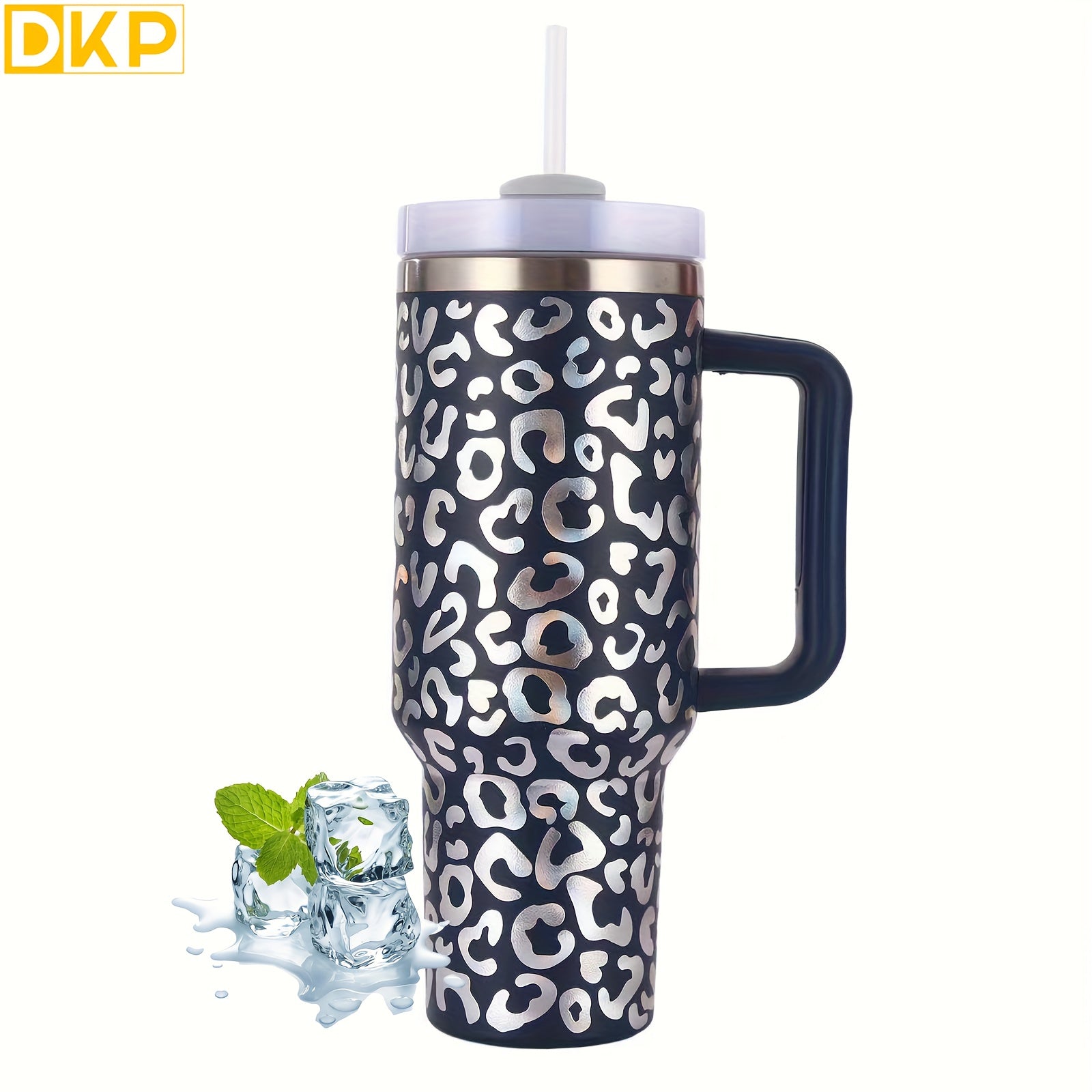 40oz Stainless Steel Insulated Tumbler w/ Handle & Straw Lid