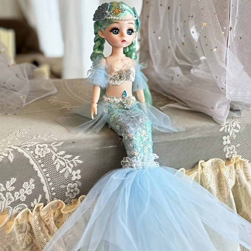 Mermaid Princess Doll - Poseable Silicone Doll for Pretend Play