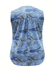 Paisley Print Square Neck Tank Top