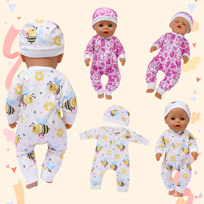 Bee and Flower 2pcs Pajama Set for 17-18 Inch Dolls