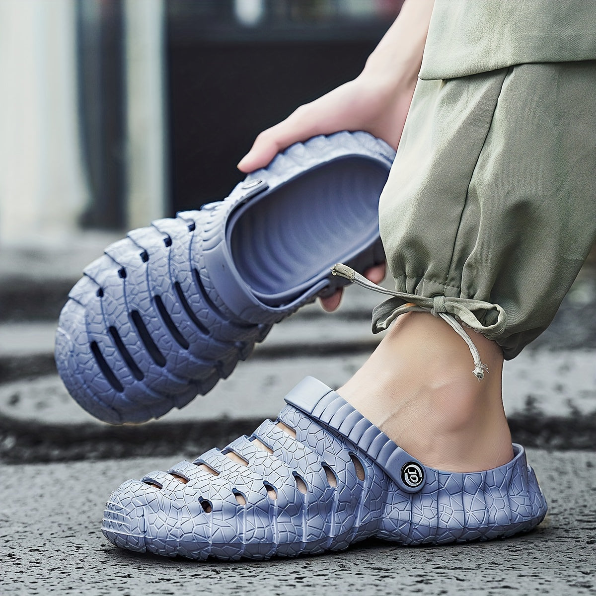 Men's Lightweight Comfy Clogs Hollow Out Non Slip Garden Shoes