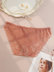 3 Pack Plus Size Panties Set Eyelet Embroidered Lace Criss Cross Three Piece