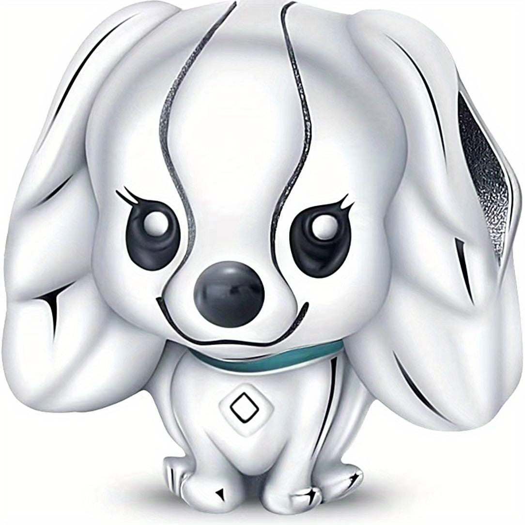 Silver Plated Dog Charm Pendant for DIY Bracelet Jewelry
