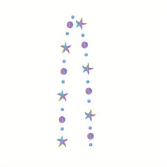4M Iridescent Mermaid Garland Jellyfish Sea Star Pearl Holographic Streamer