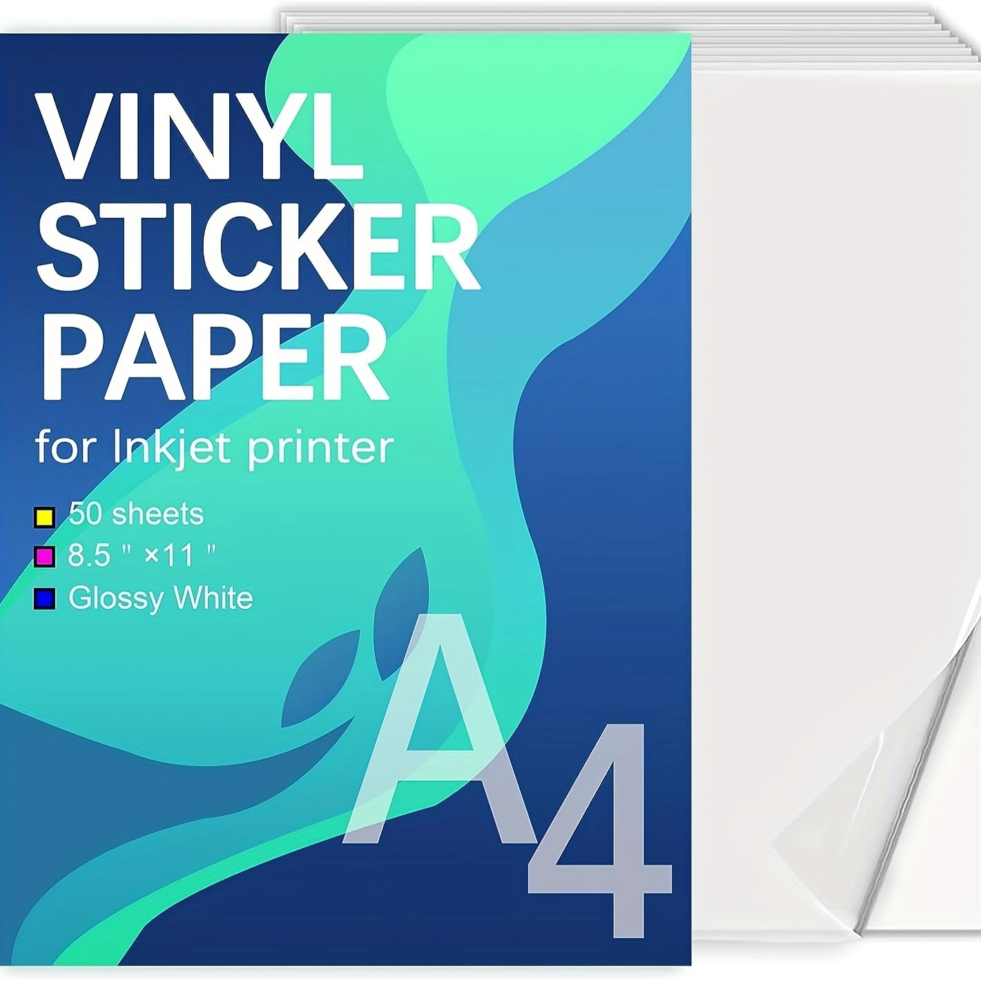 50 Sheets Printable Vinyl Glossy Self Adhesive Waterproof D