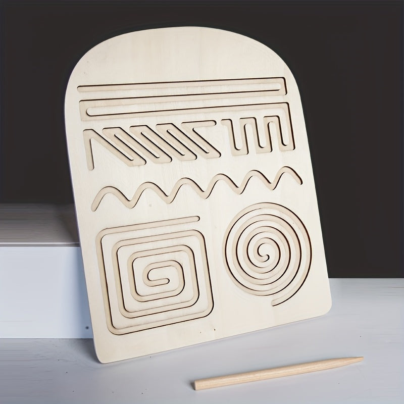 Wooden Letter Practice Board - Tracing Tool for Letters & Numbers
