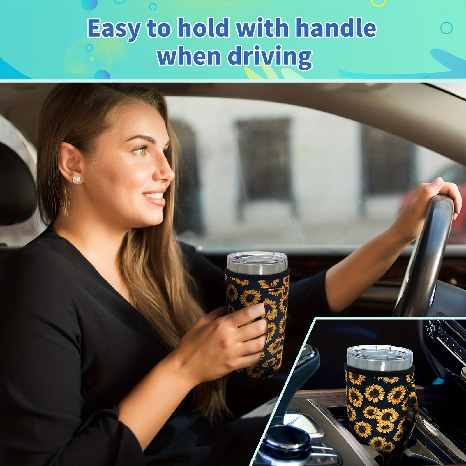 Reusable Coffee Cup Sleeve Insulated Keeps Drinks Hot Or Cold Fits 30oz Cups