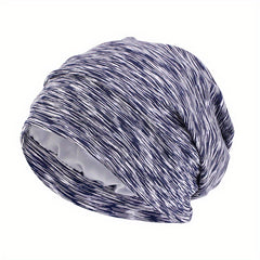 Satin Lined Beanie Cap Mixed Head Wrap Soft Elastic Turban Cap