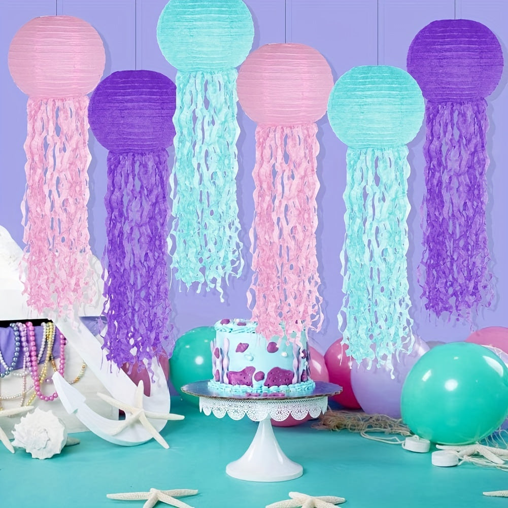 Colorful Jellyfish Paper Lantern Mermaid Theme Decoration