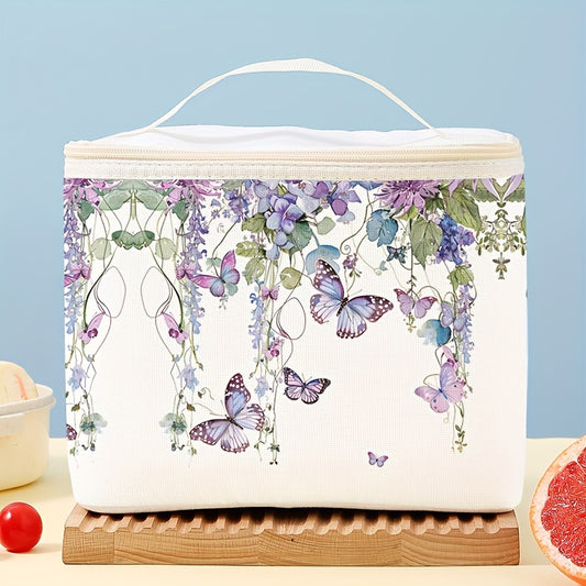 Butterfly Print Insulated Lunch Bag for Teens and Adults