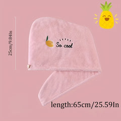 Embroidery Hair Drying Cap Thickened Hair Towel