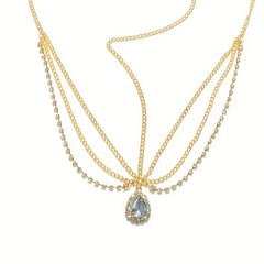 Crystal Rhinestone Water Drop Forehead Chain Headdress