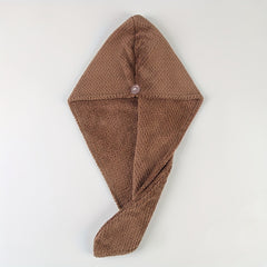 Microfiber Hair Towel with Button Quick Drying Cap Bathroom Supplies