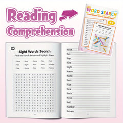 Interactive Word Puzzle Book for Kids Ages 6-12 Animals Food Family