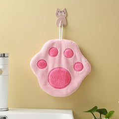 Cartoon Paw Fingertip Towel Coral Fleece Hand Wipe Cloth