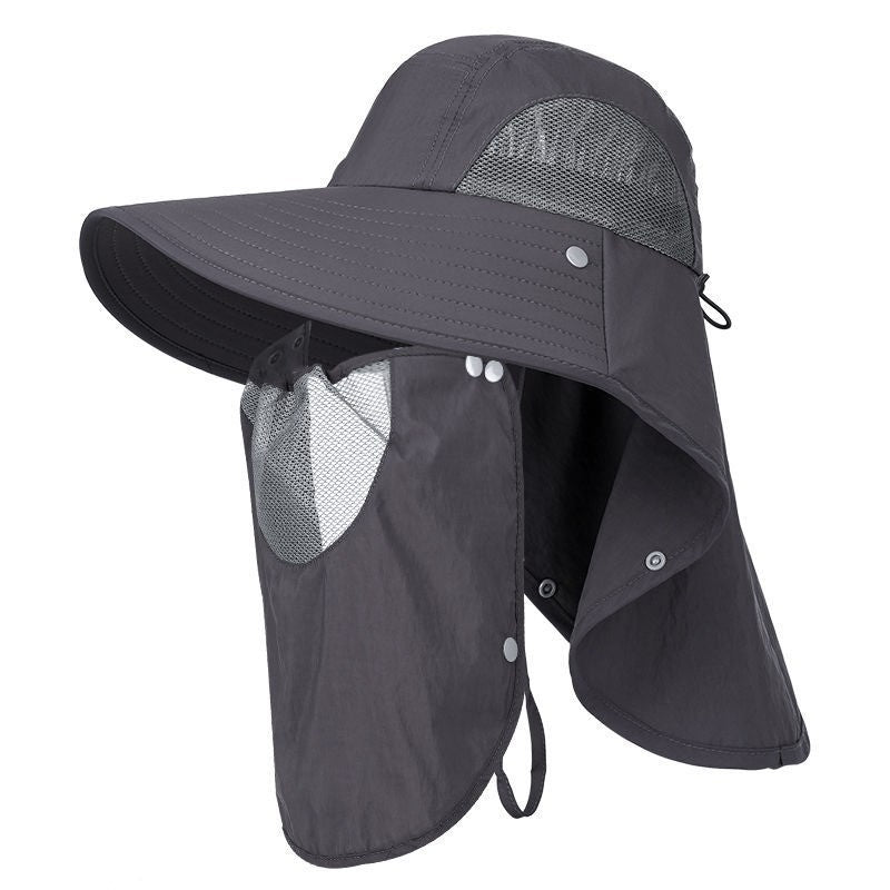 Men's Summer Wide Brim Face Covering Cape Hat